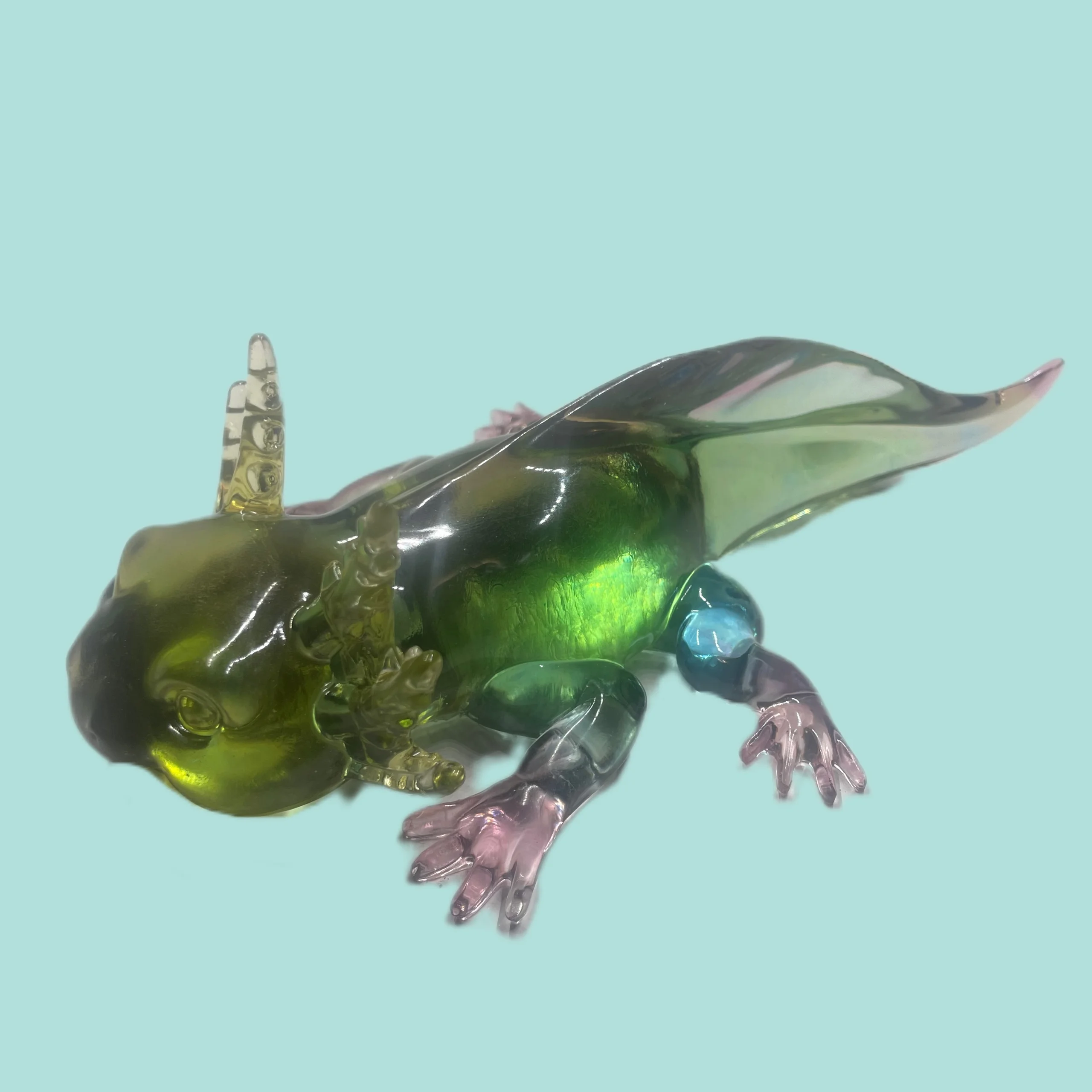 "Glass-Appearance", Random Multi Color, Resin Axolotl 1