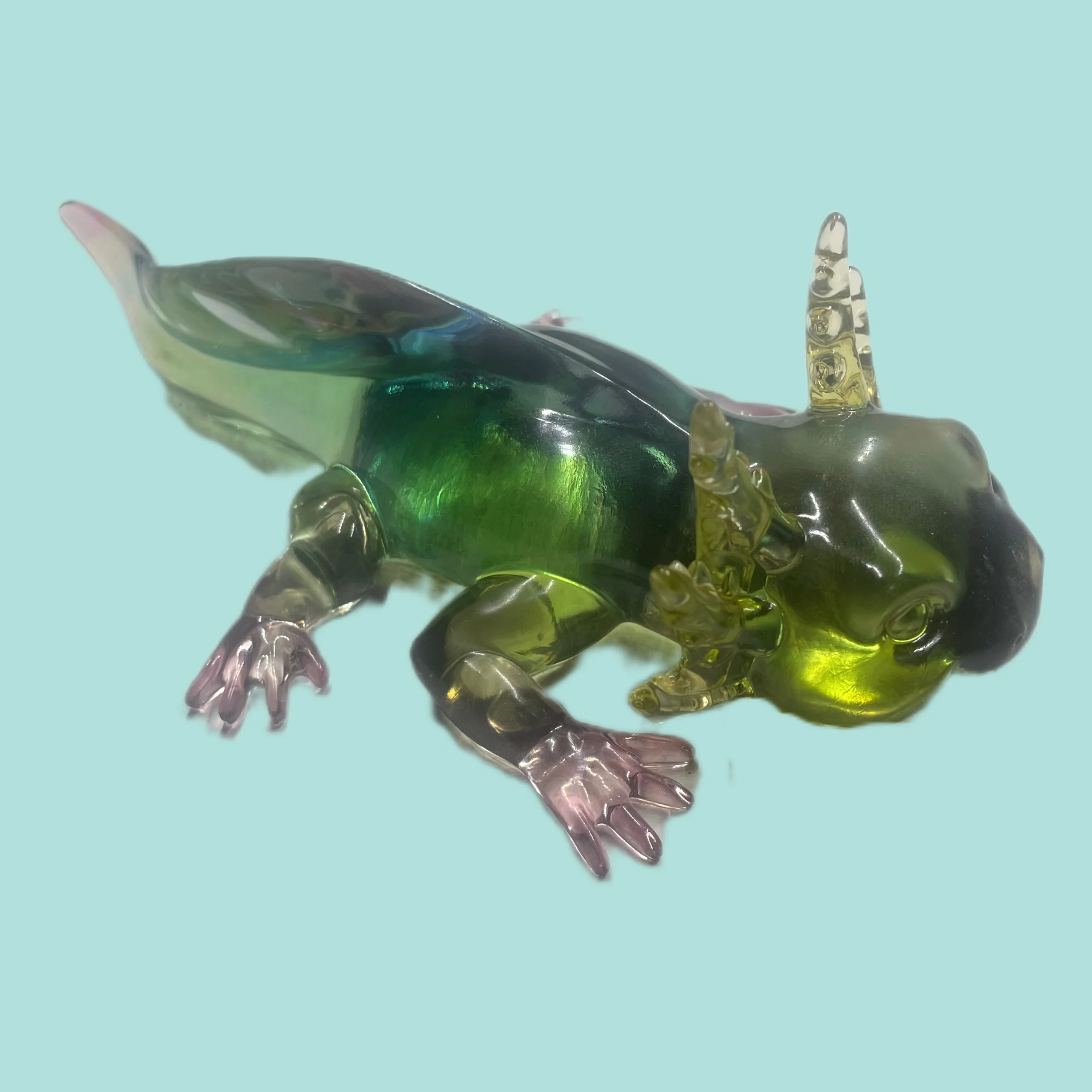 "Glass-Appearance", Random Multi Color, Resin Axolotl 2