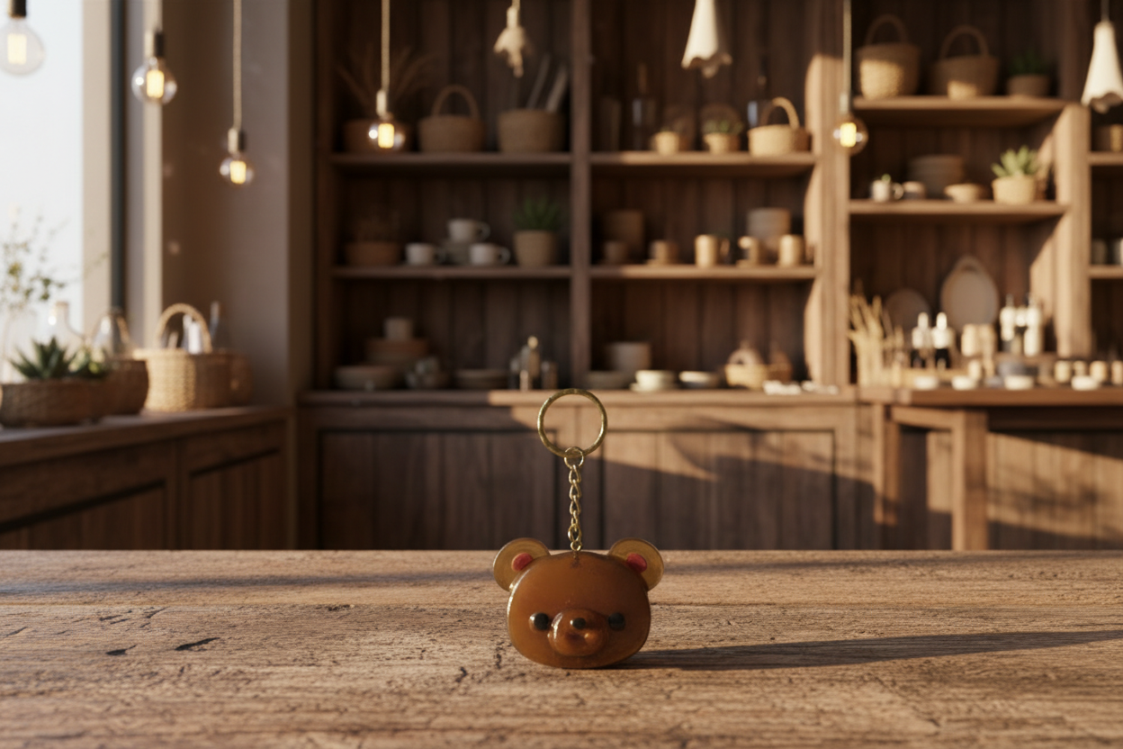 Resin Keychain shaped like a teddy bear
